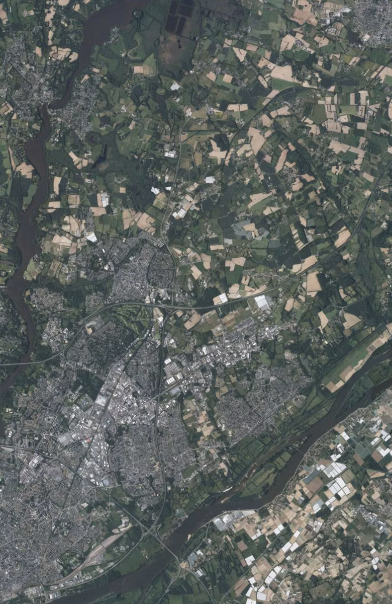 Carquefou aujourd'hui, le territoire vu du ciel
