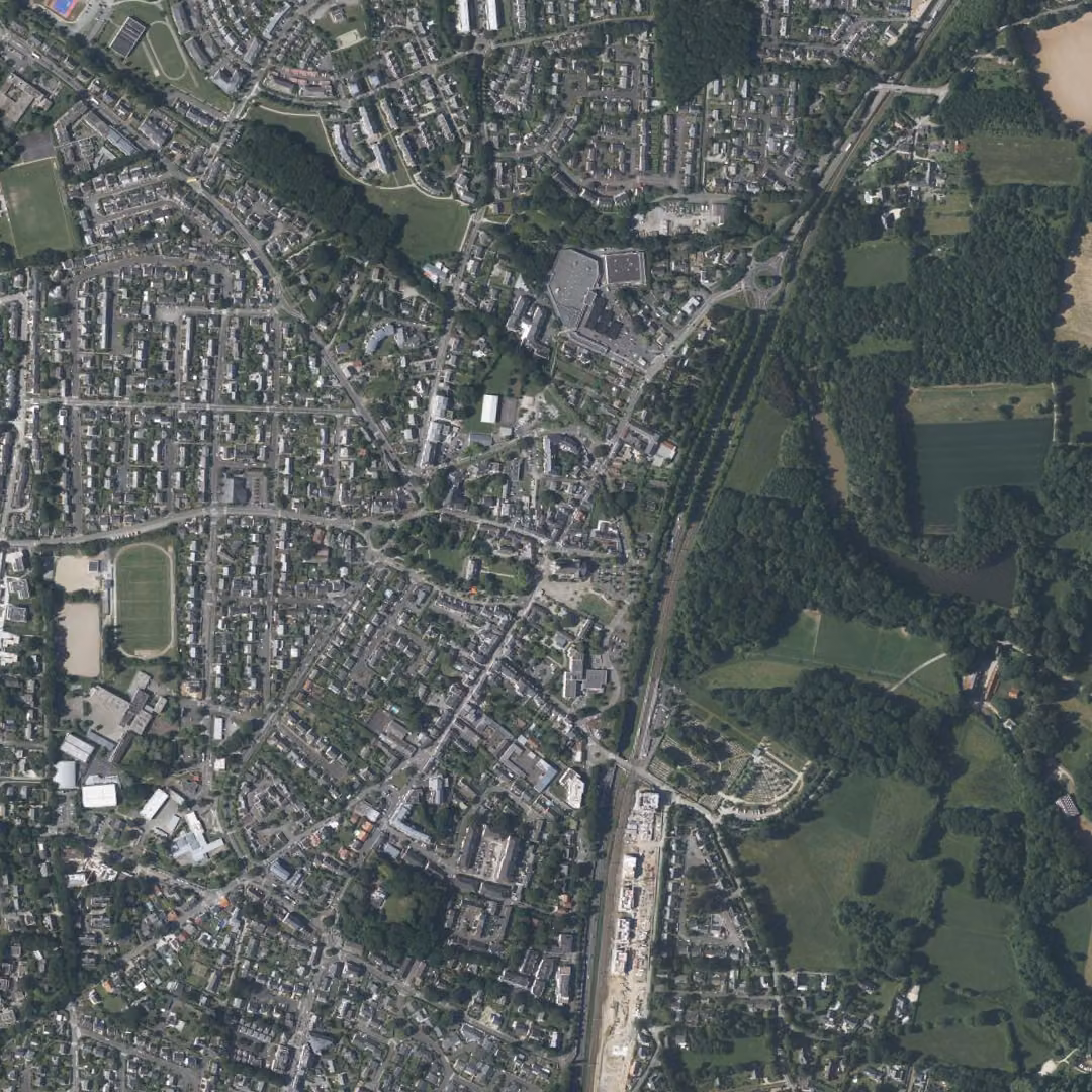 La Chapelle-sur-Erdre aujourd'hui, le centre vu du ciel