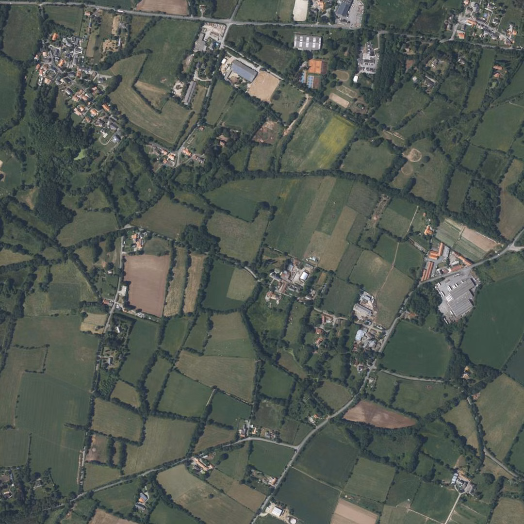 Couëron aujourd'hui, le centre vu du ciel