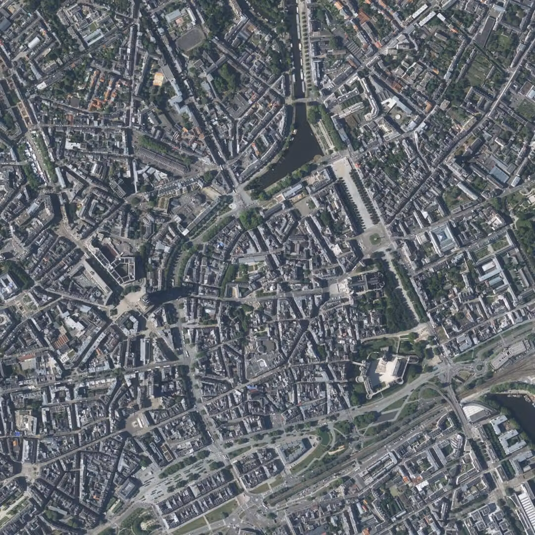 Nantes aujourd'hui, le centre vu du ciel