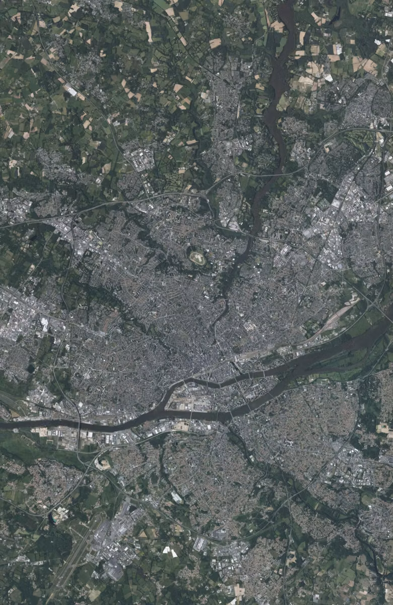 Nantes aujourd'hui, le territoire vu du ciel
