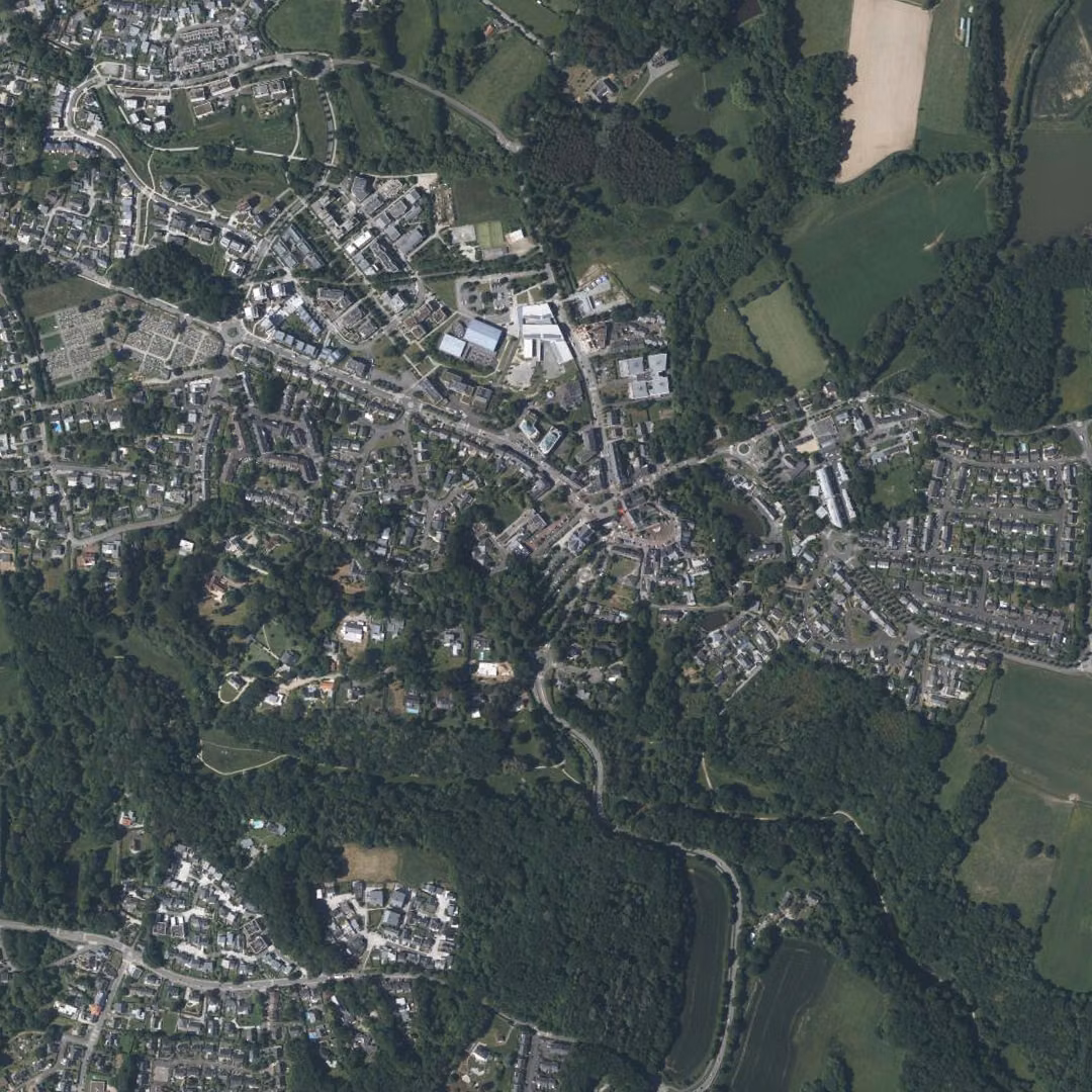 Orvault aujourd'hui, le centre vu du ciel