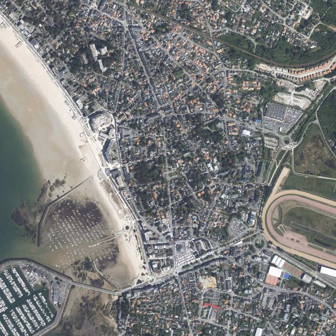 Pornichet aujourd'hui, le centre vu du ciel