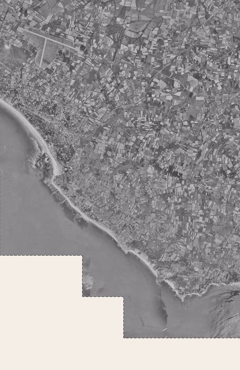 Pornichet en 1952, le territoire vu du ciel, au même cadrage