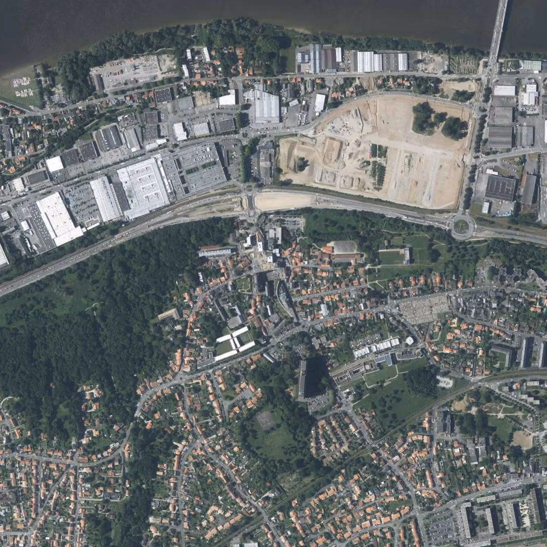 Rezé aujourd'hui, le centre vu du ciel