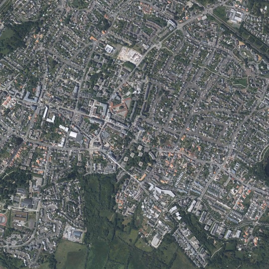 Saint-Herblain aujourd'hui, le centre vu du ciel