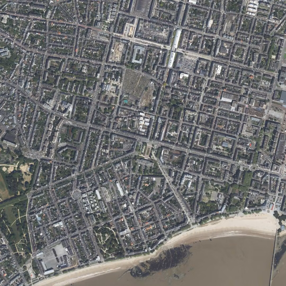 Saint-Nazaire aujourd'hui, le centre vu du ciel