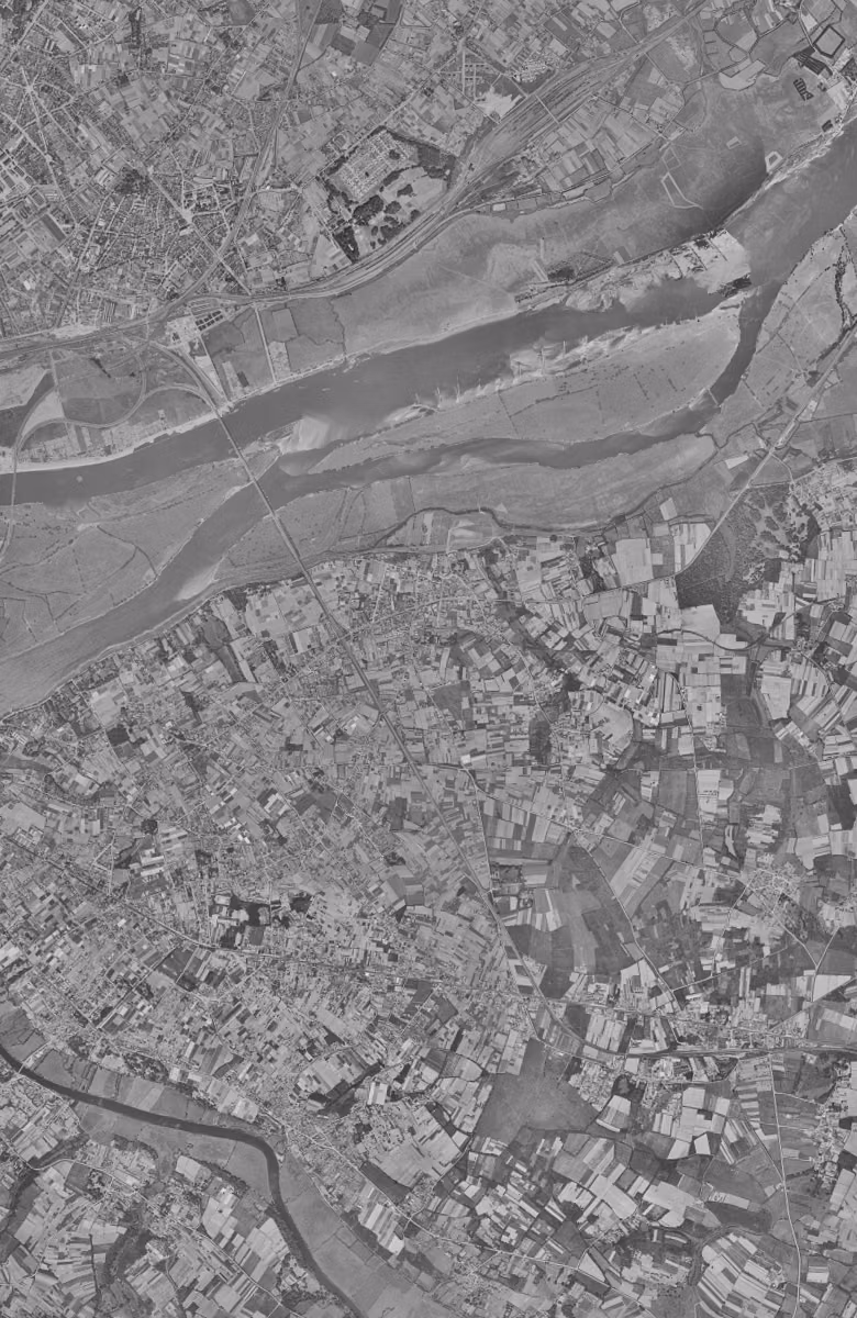 Saint-Sébastien-sur-Loire en 1952, le territoire vu du ciel, au même cadrage