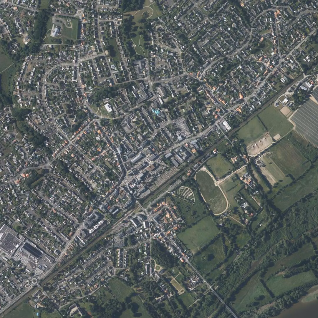 Thouaré-sur-Loire aujourd'hui, le centre vu du ciel