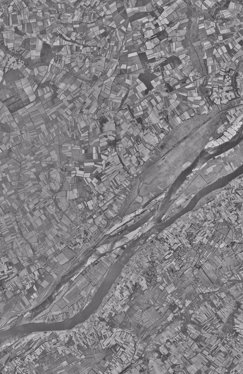 Thouaré-sur-Loire en 1952, le territoire vu du ciel, au même cadrage