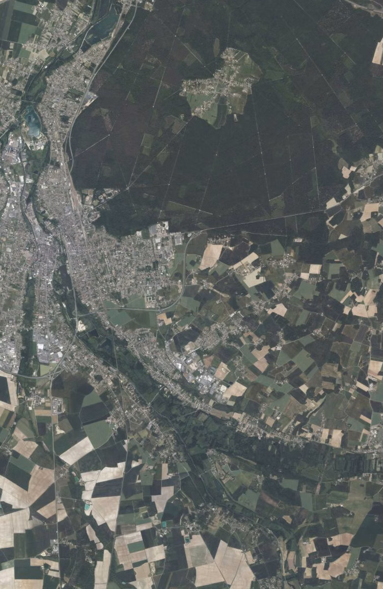 Amilly aujourd'hui, le territoire vu du ciel