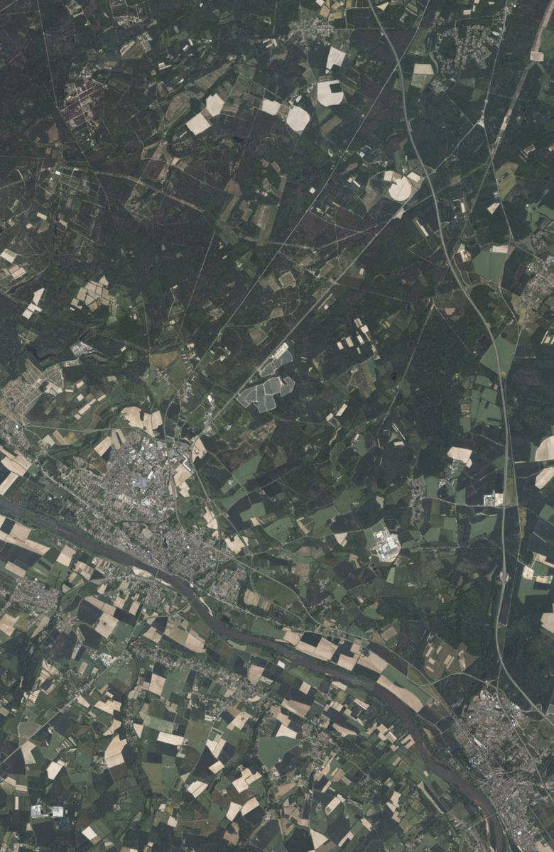 Gien aujourd'hui, le territoire vu du ciel