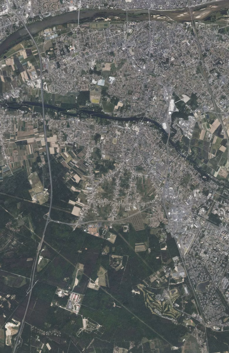 Olivet aujourd'hui, le territoire vu du ciel