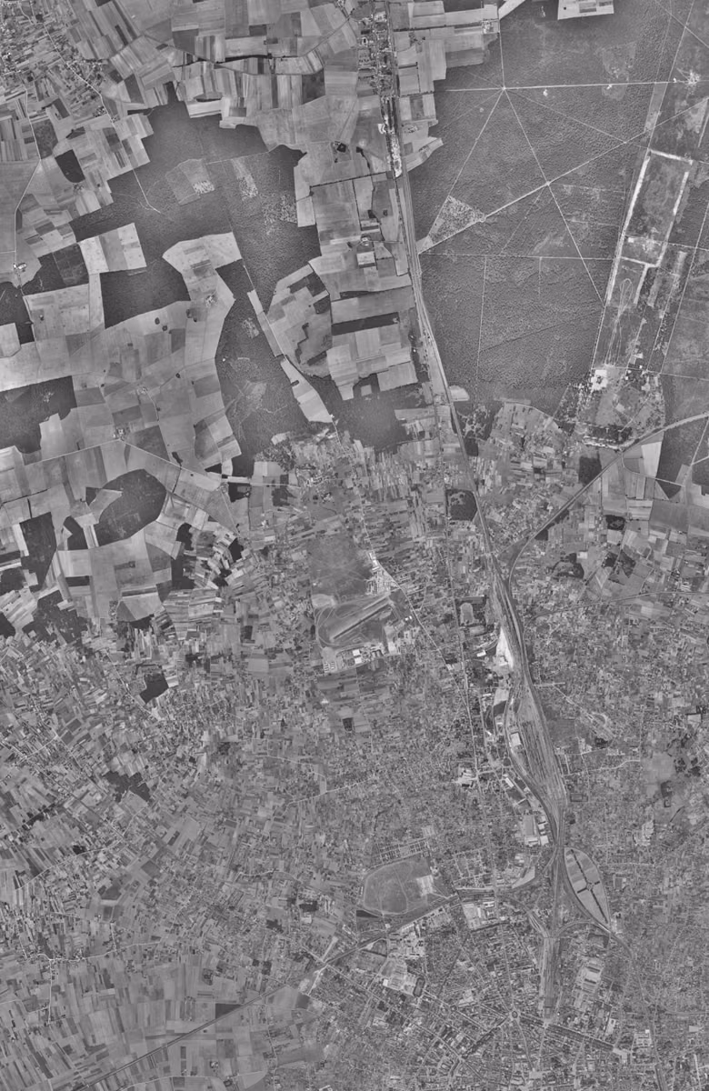Saran en 1954, le territoire vu du ciel, au même cadrage