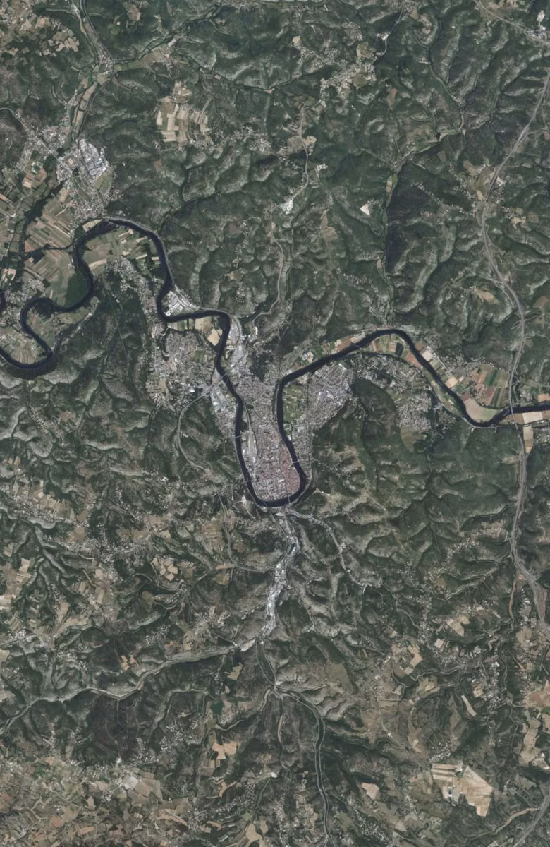 Cahors aujourd'hui, le territoire vu du ciel