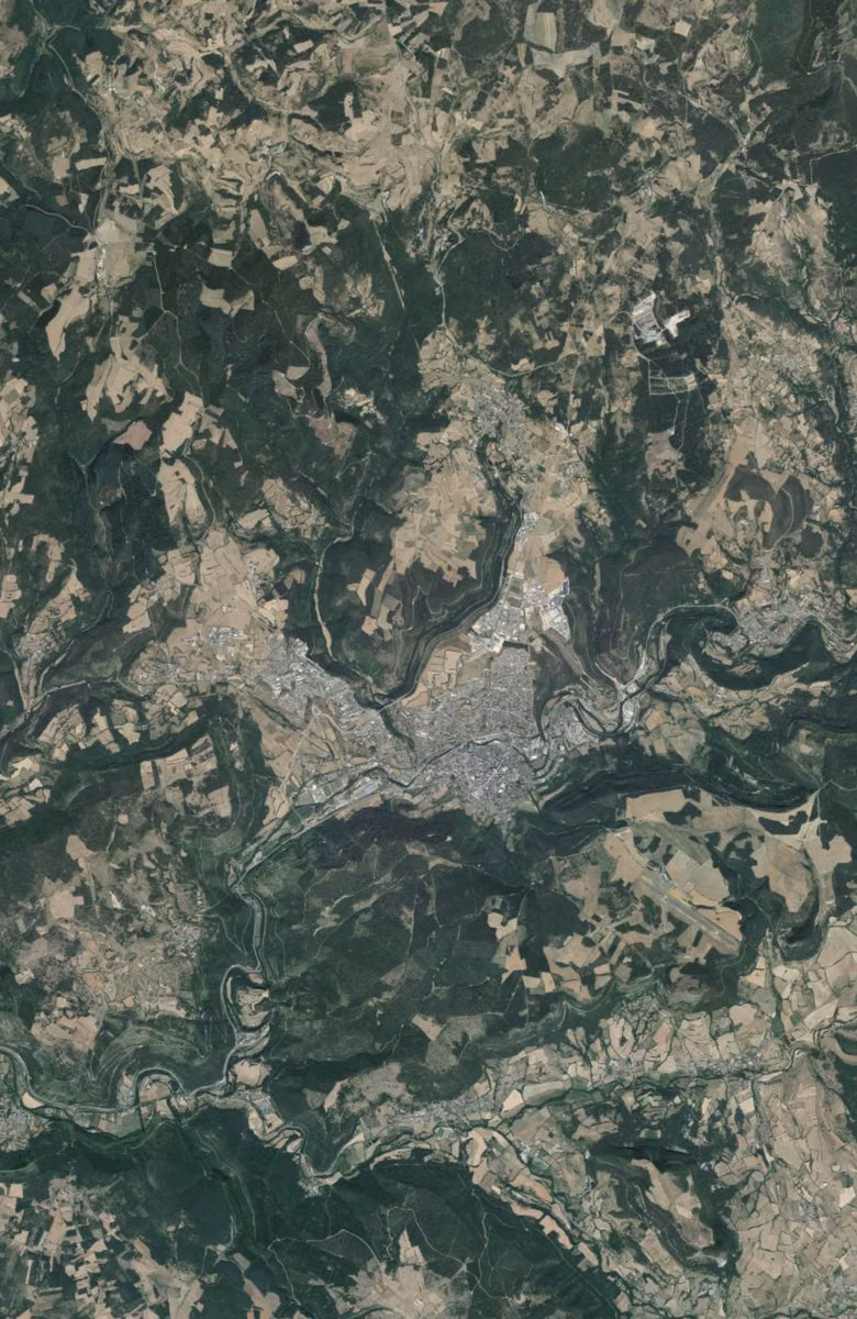 Mende aujourd'hui, le territoire vu du ciel