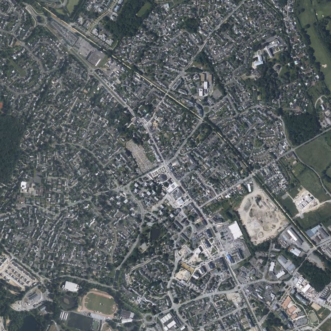 Avrillé aujourd'hui, le centre vu du ciel