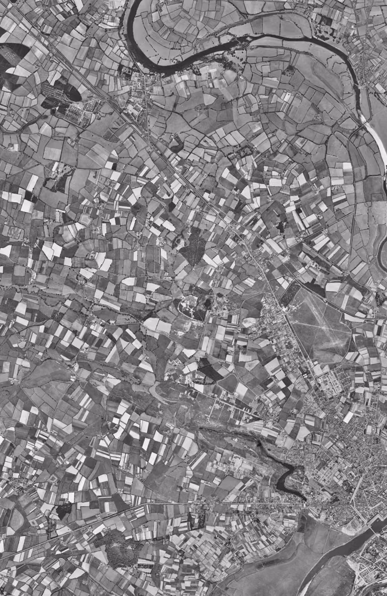 Avrillé en 1949, le territoire vu du ciel, au même cadrage
