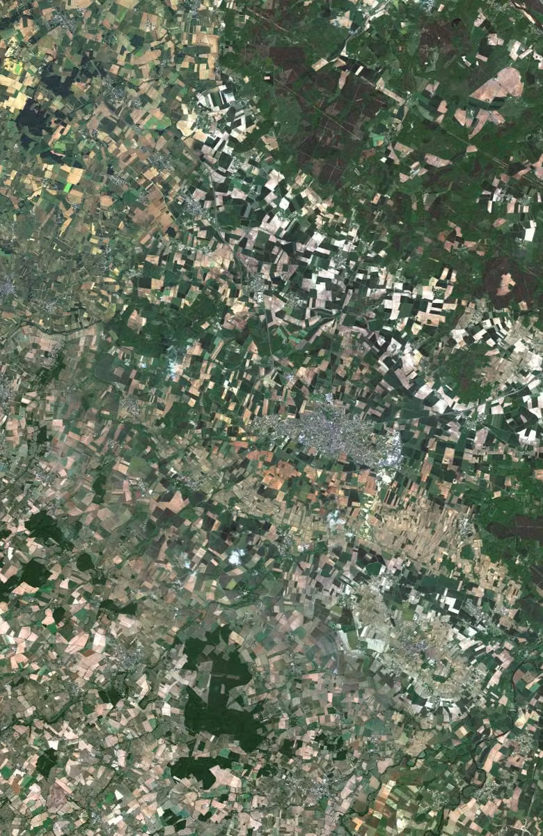 Doué-en-Anjou aujourd'hui, le territoire vu du ciel
