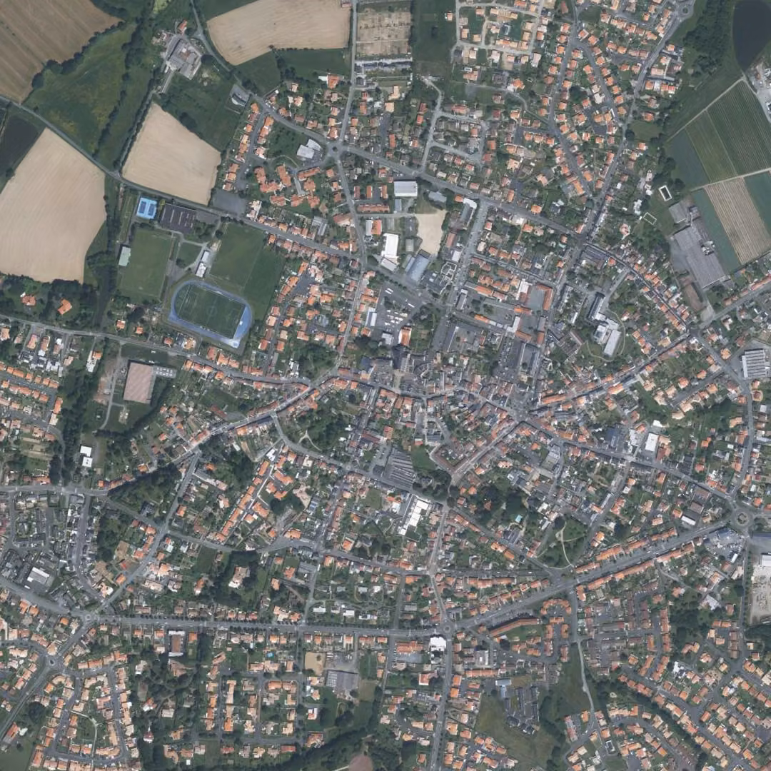 Sèvremoine aujourd'hui, le centre vu du ciel