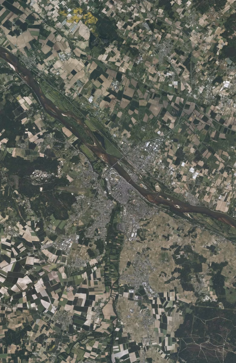 Saumur aujourd'hui, le territoire vu du ciel