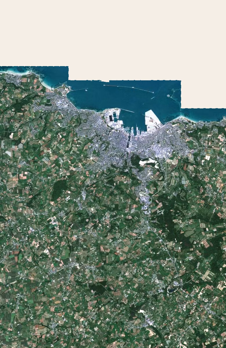 Cherbourg-en-Cotentin aujourd'hui, le territoire vu du ciel