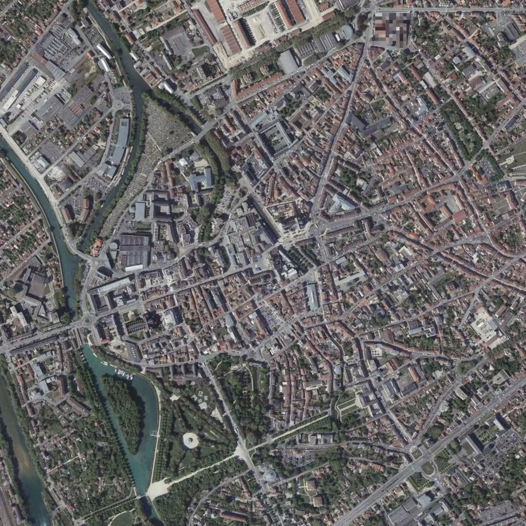 Châlons-en-Champagne aujourd'hui, le centre vu du ciel
