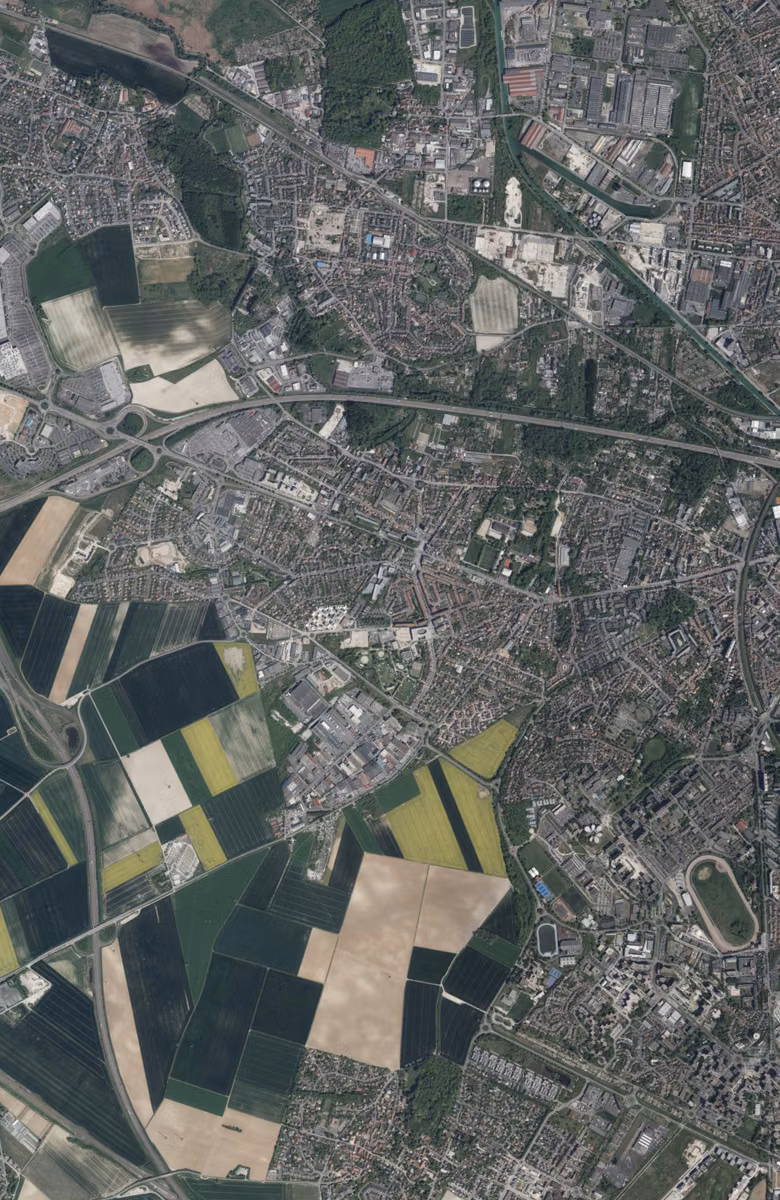 Tinqueux aujourd'hui, le territoire vu du ciel
