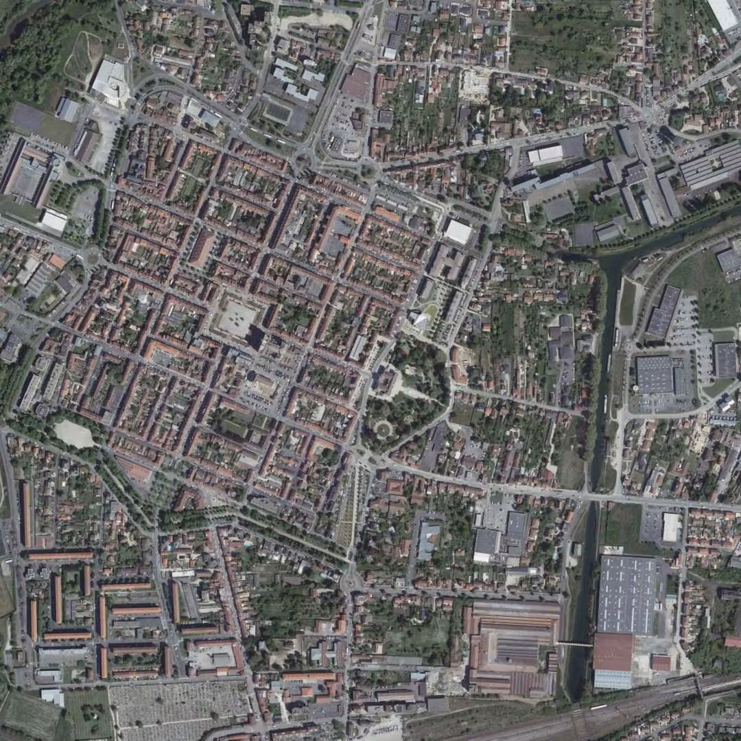 Vitry-le-François aujourd'hui, le centre vu du ciel