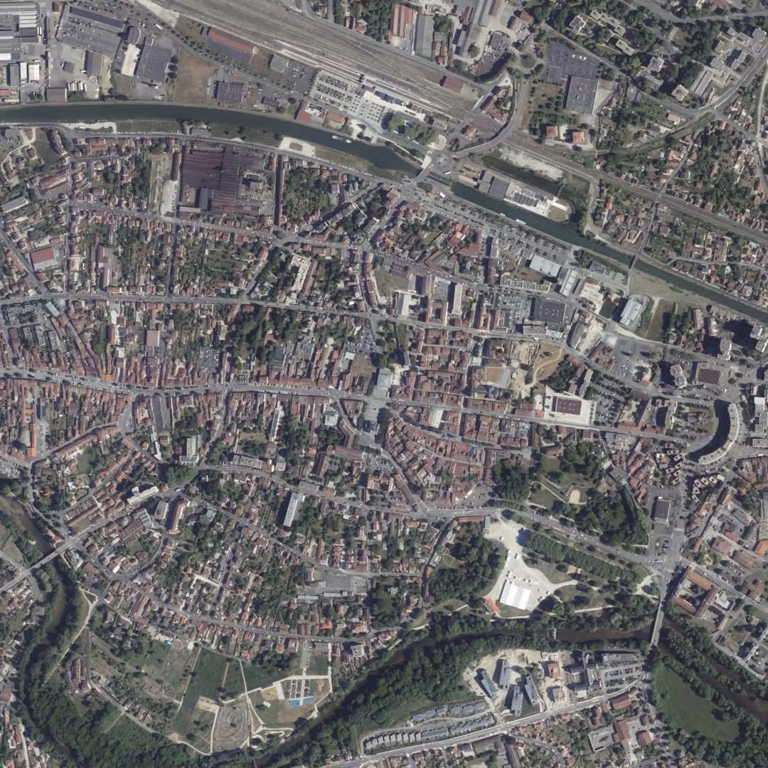 Saint-Dizier aujourd'hui, le centre vu du ciel