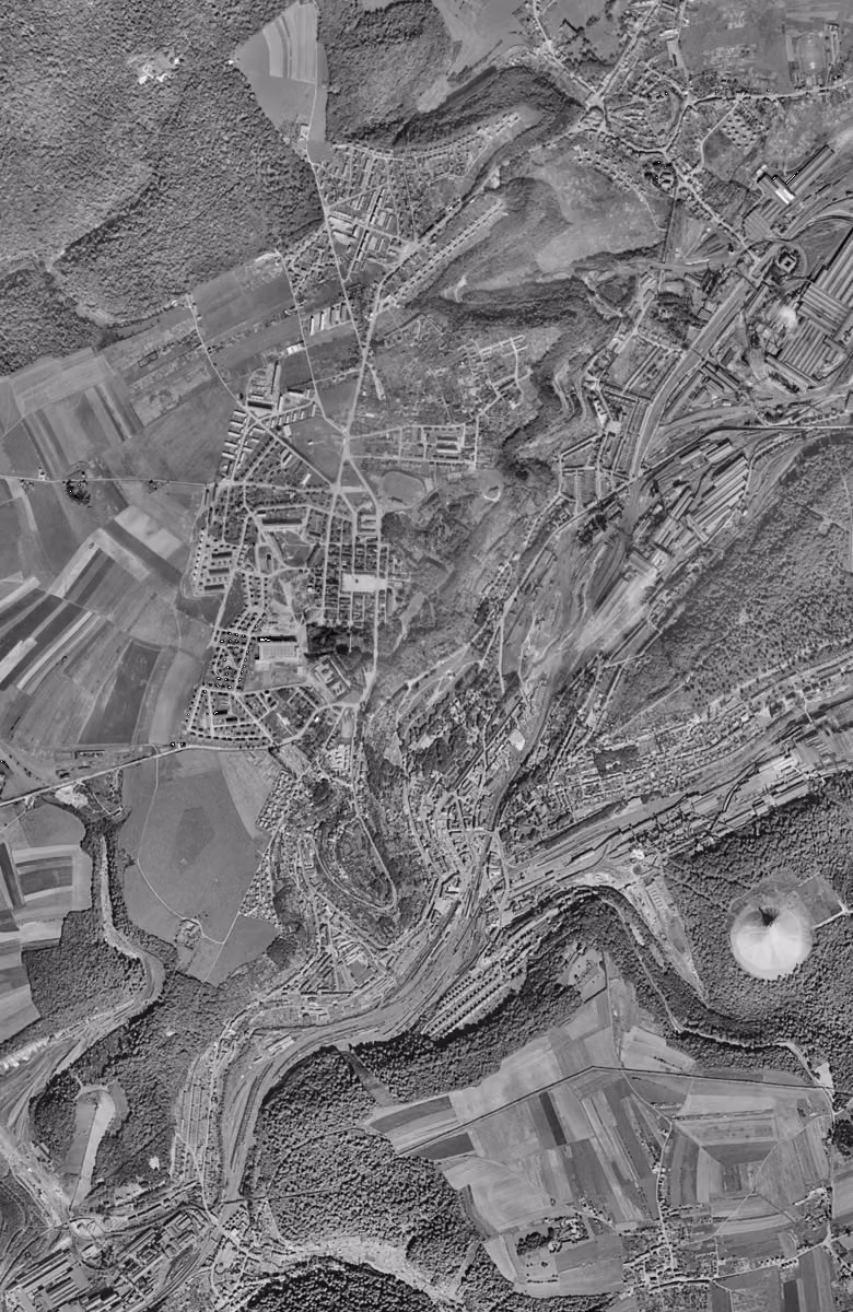Longwy en 1960, le territoire vu du ciel, au même cadrage