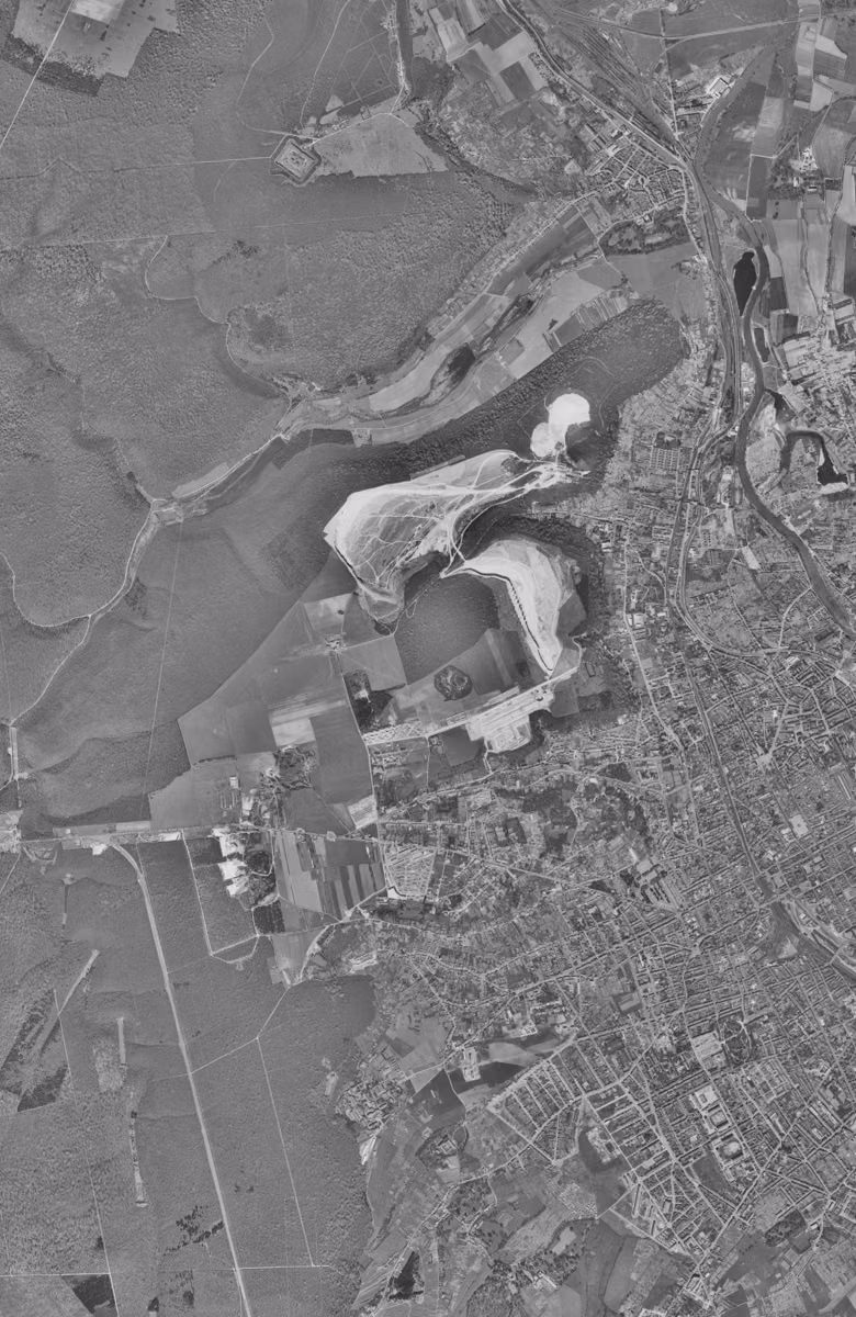 Maxéville en 1958, le territoire vu du ciel, au même cadrage