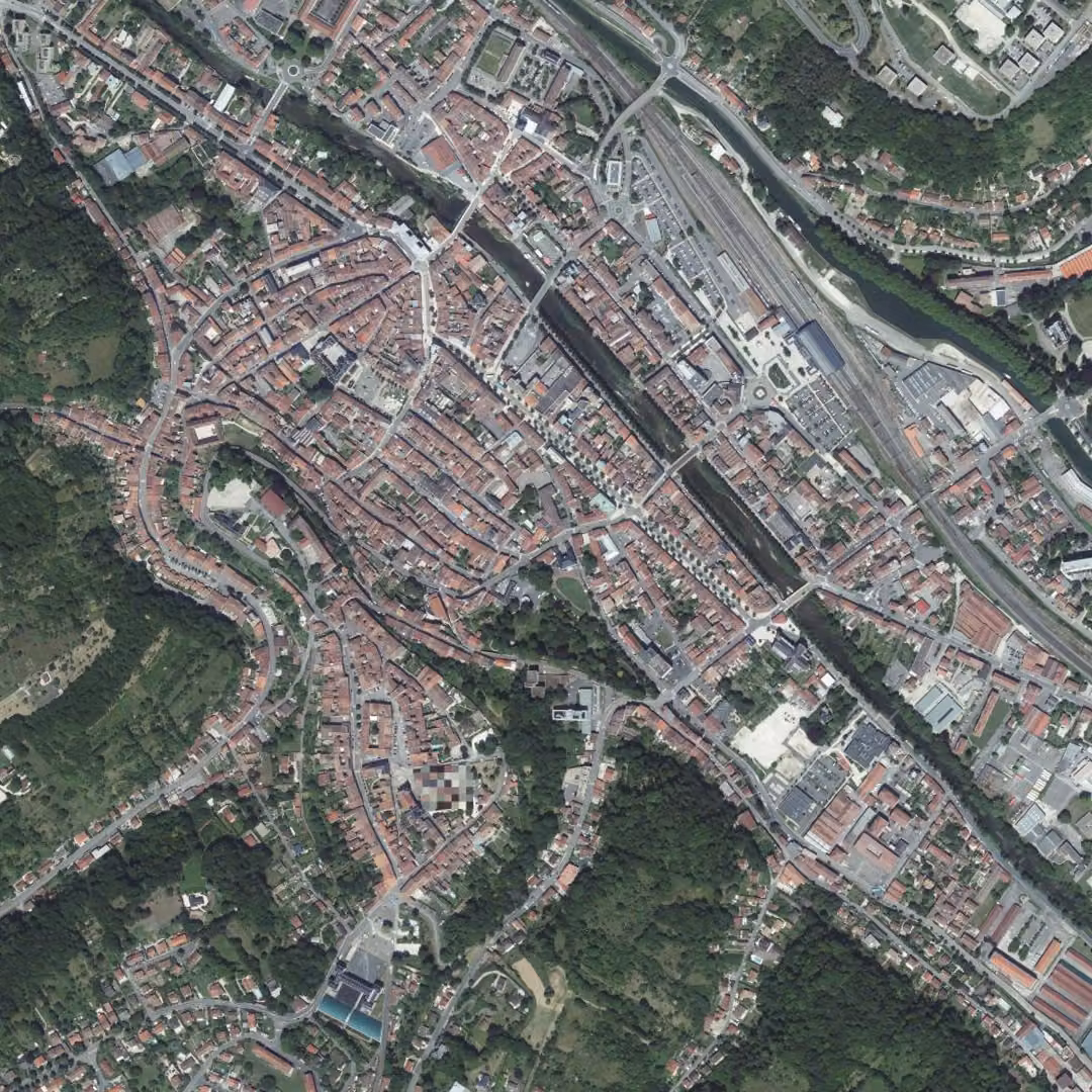 Bar-le-Duc aujourd'hui, le centre vu du ciel