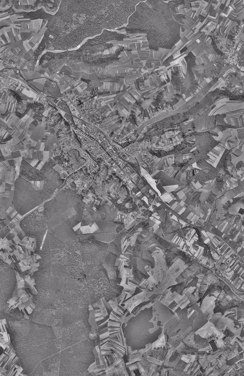 Bar-le-Duc en 1958, le territoire vu du ciel, au même cadrage