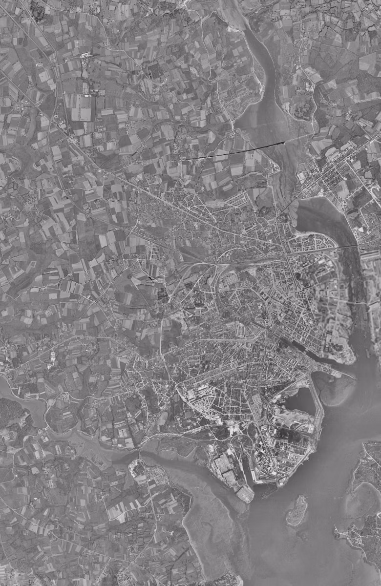 Lorient en 1952, le territoire vu du ciel, au même cadrage