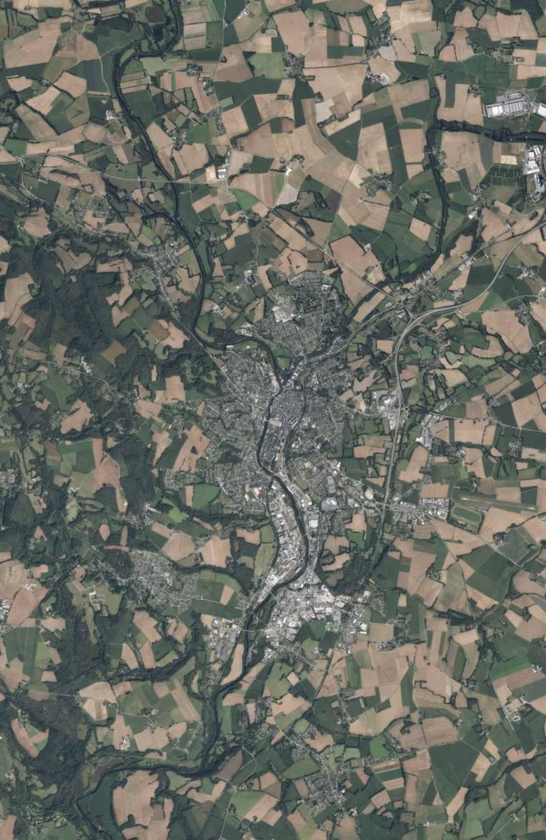 Pontivy aujourd'hui, le territoire vu du ciel