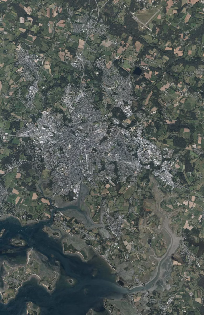 Vannes aujourd'hui, le territoire vu du ciel