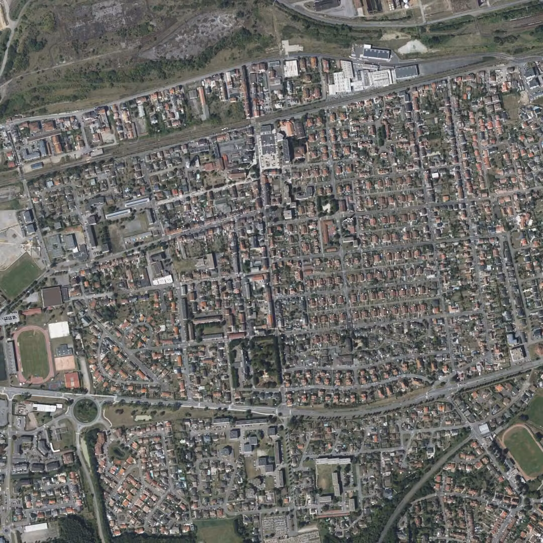 Amnéville aujourd'hui, le centre vu du ciel