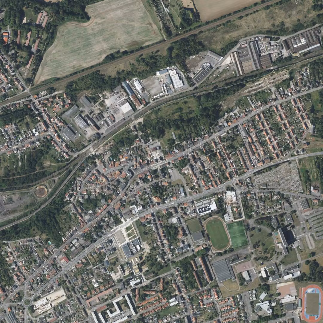 Florange aujourd'hui, le centre vu du ciel