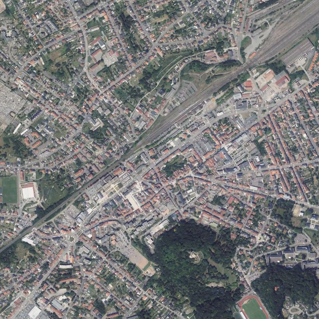 Forbach aujourd'hui, le centre vu du ciel