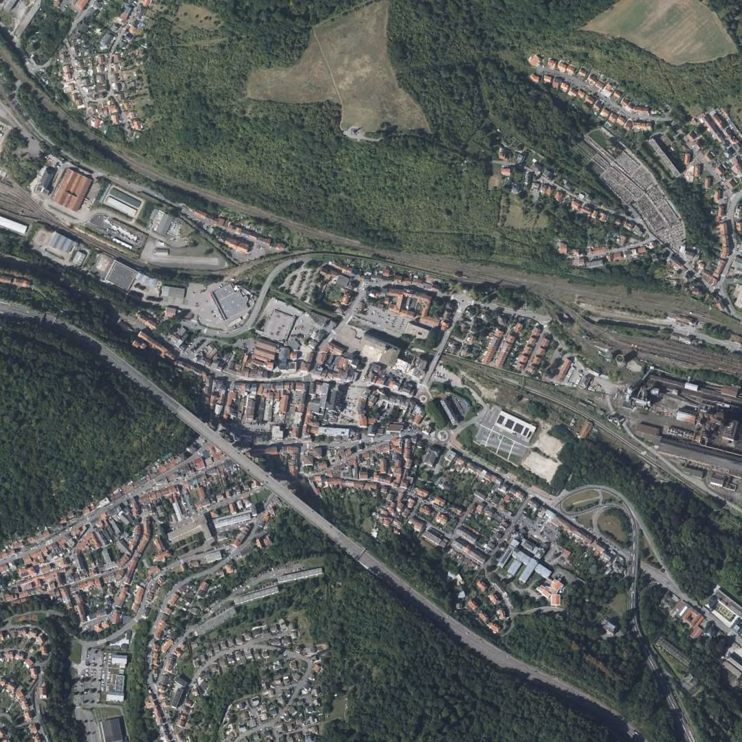 Hayange aujourd'hui, le centre vu du ciel