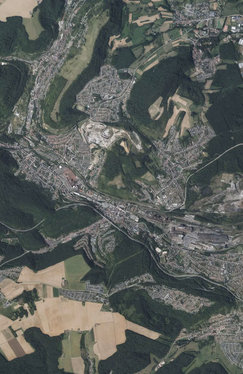 Hayange aujourd'hui, le territoire vu du ciel