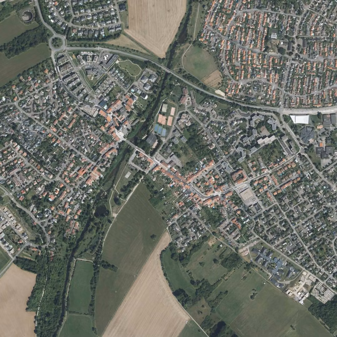 Marly aujourd'hui, le centre vu du ciel