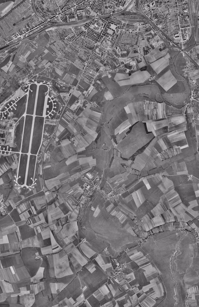 Marly en 1955, le territoire vu du ciel, au même cadrage