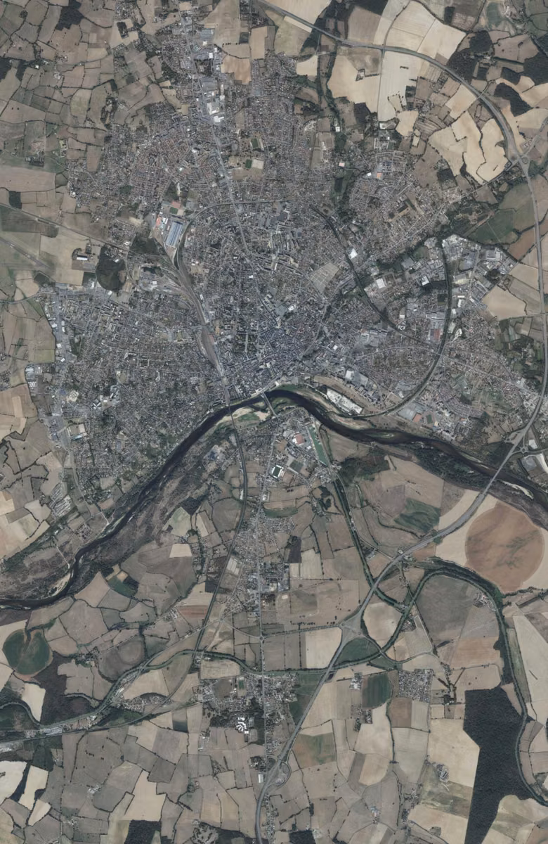 Nevers aujourd'hui, le territoire vu du ciel