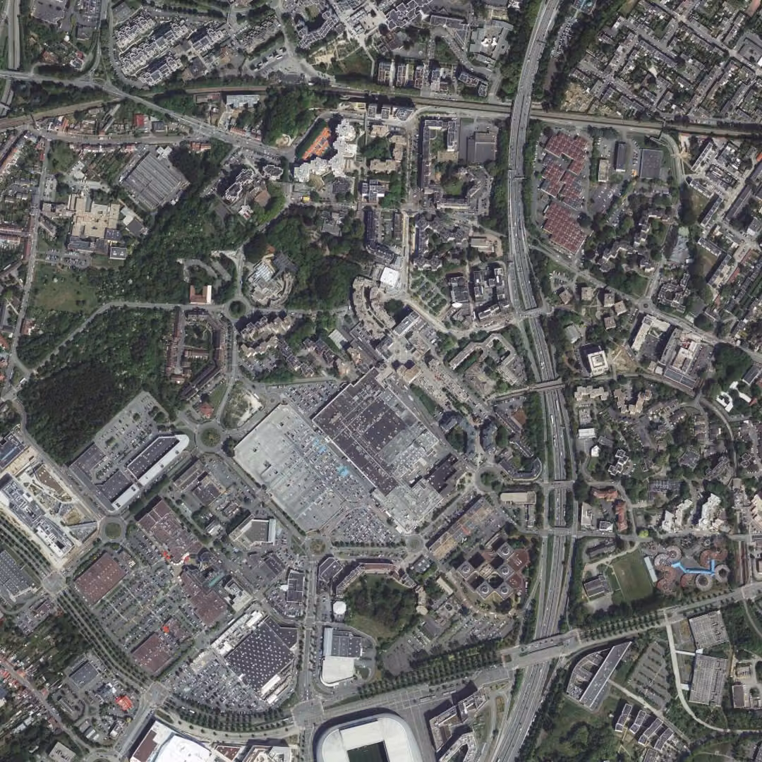 Villeneuve-d'Ascq aujourd'hui, le centre vu du ciel