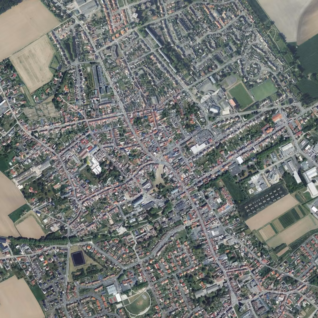 Annœullin aujourd'hui, le centre vu du ciel