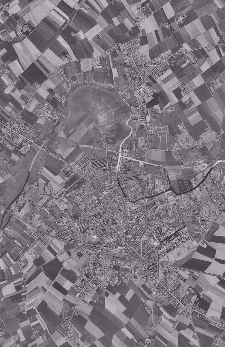 Armentières en 1957, le territoire vu du ciel, au même cadrage