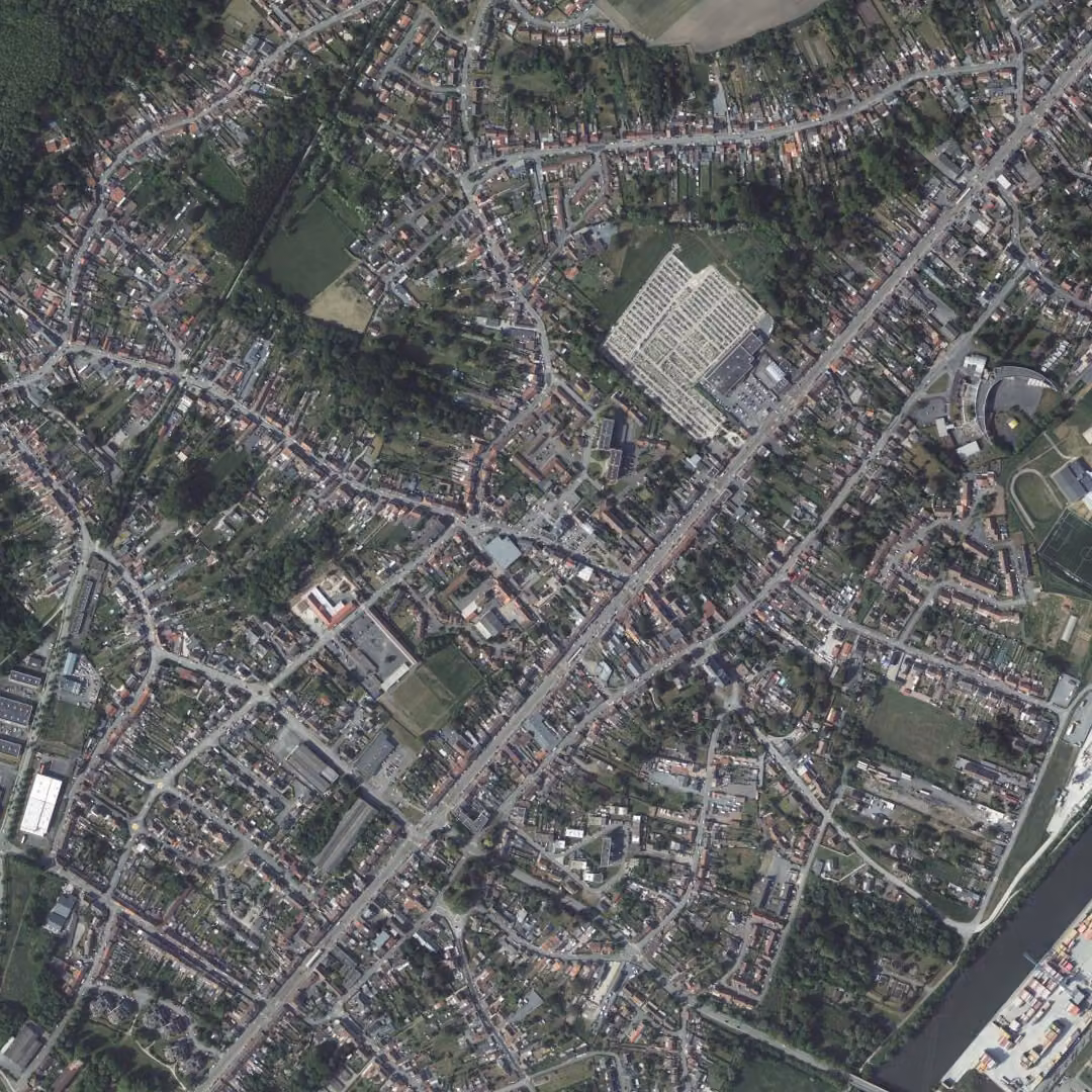 Bruay-sur-l'Escaut aujourd'hui, le centre vu du ciel