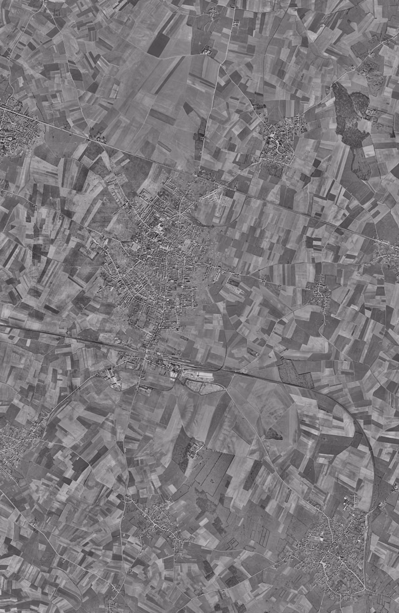 Caudry en 1957, le territoire vu du ciel, au même cadrage